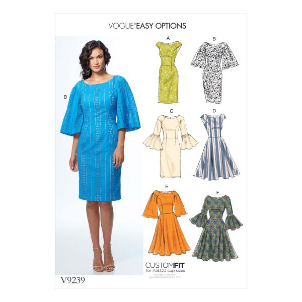 Vogue Patterns V9239 Misses' Princess Seam Dresses with Sleeve and Skirt Variations