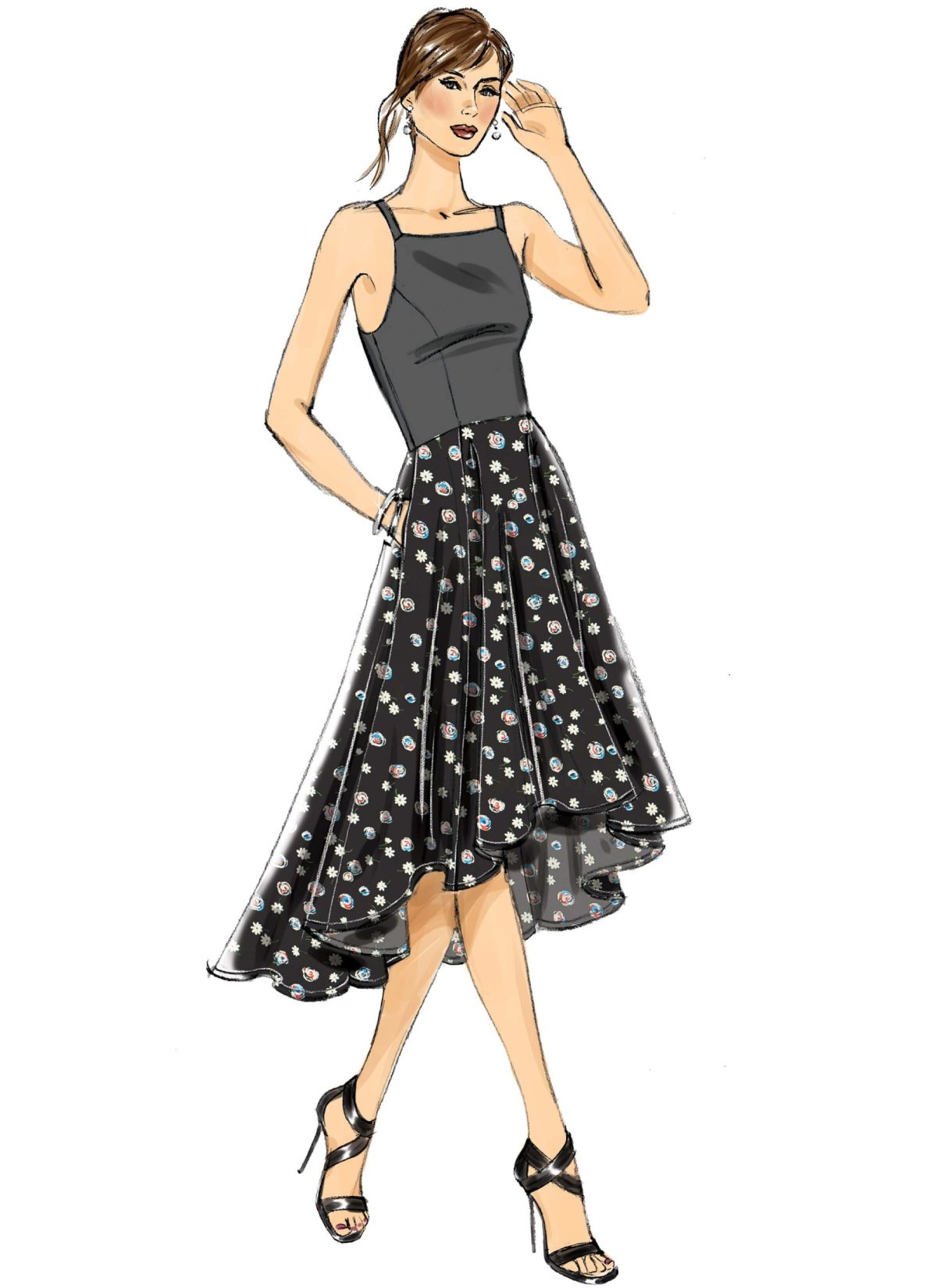 Vogue Patterns V9252 Misses' Princess Seam High-Low Dresses with Pockets