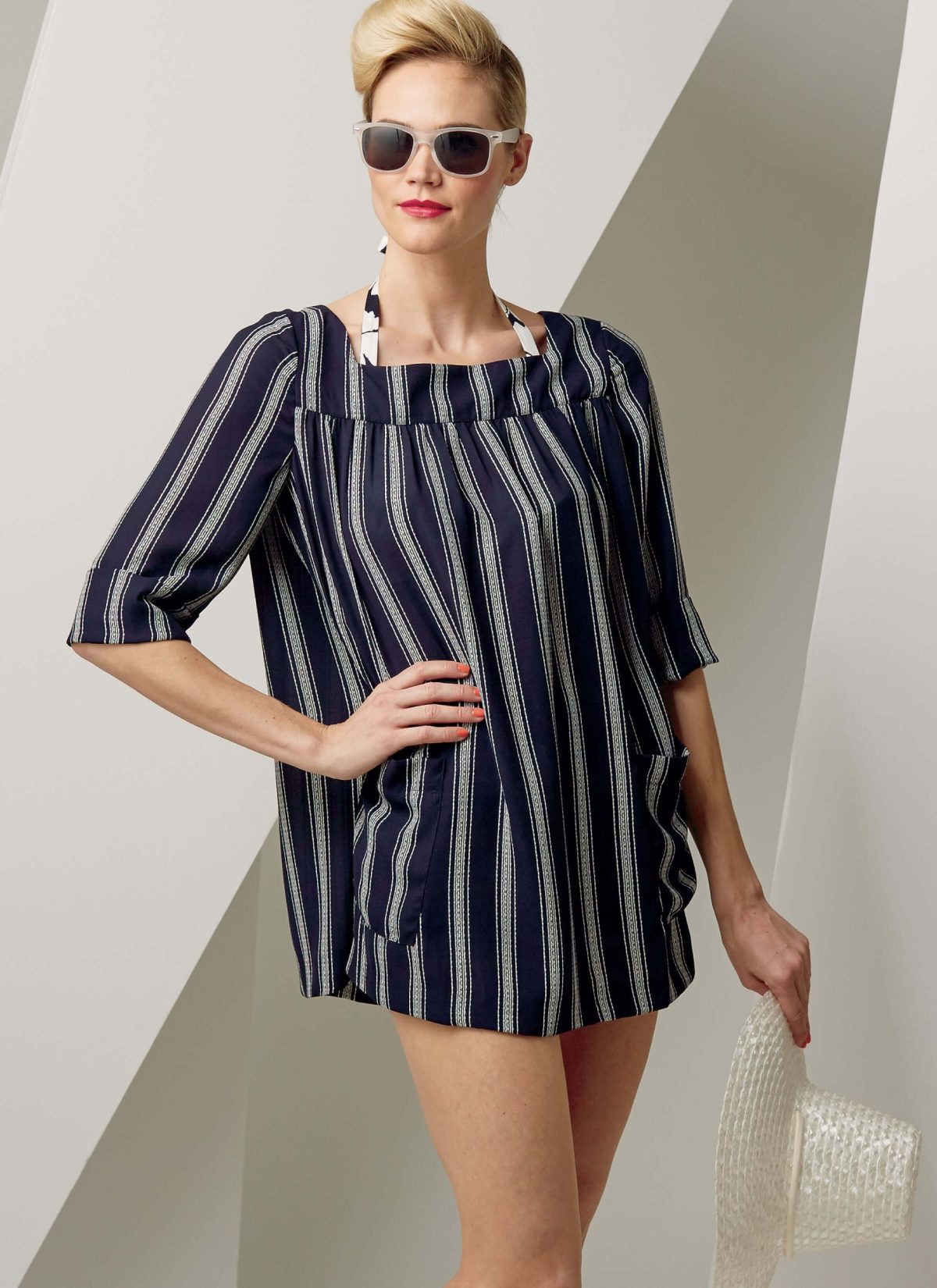 Vogue Patterns V9255 Misses' Lined Halter Bra and Shorts, and Square-Neck Coverup with Pockets