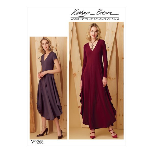 Vogue Patterns V9268 Misses' Knit, V-Neck, Draped Dresses