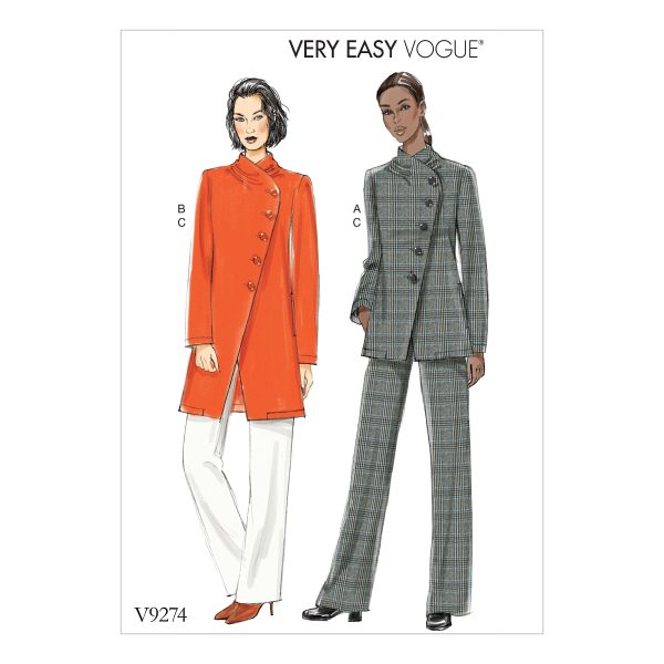 Vogue Patterns V9274 Misses' Asymmetrical Lined Jacket, and Pull-On Pants