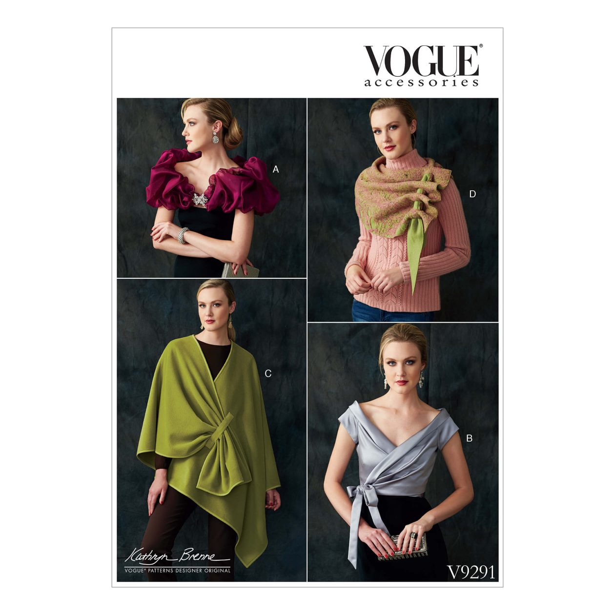 Vogue Pattern V9291 Misses' Wraps, Shrug and Scarf