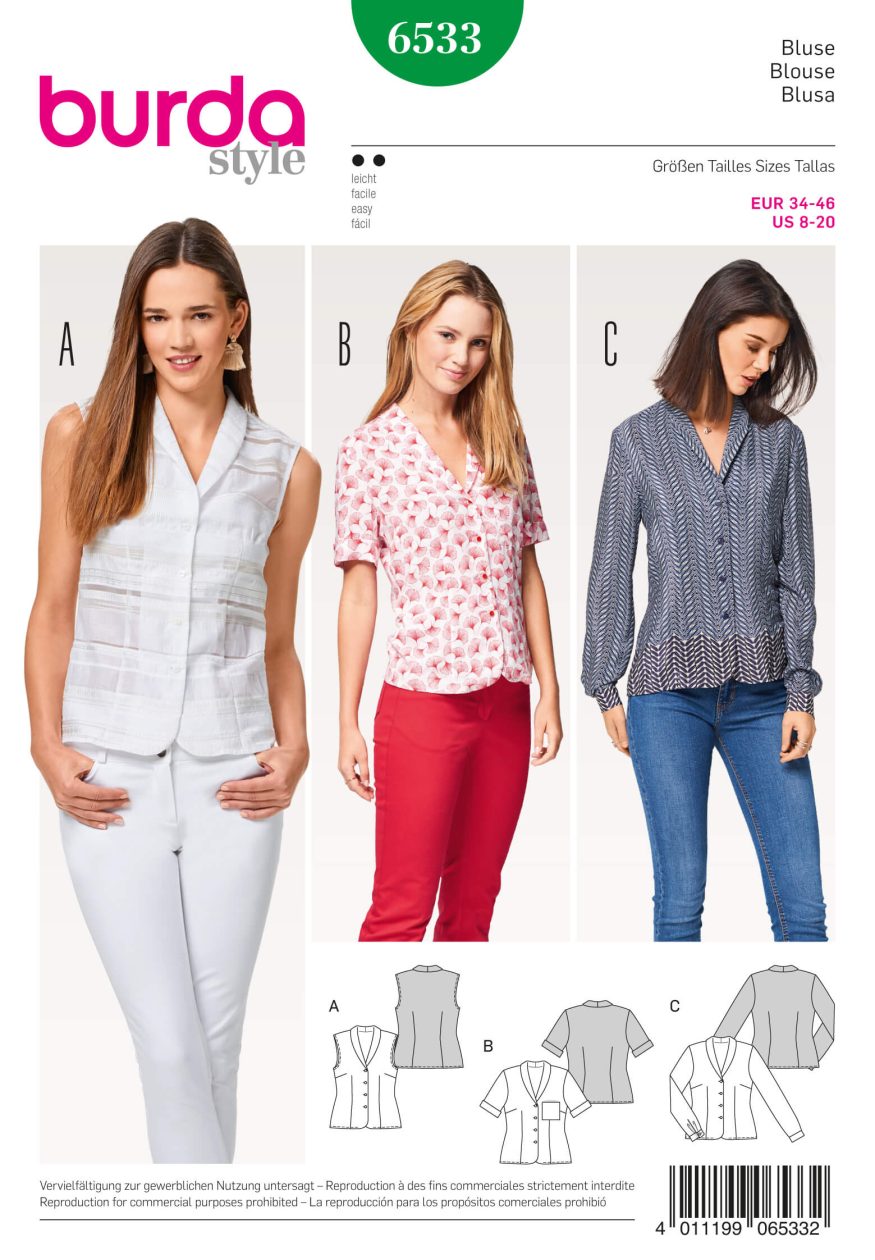 Burda Style Pattern B6533 Women's Blouse