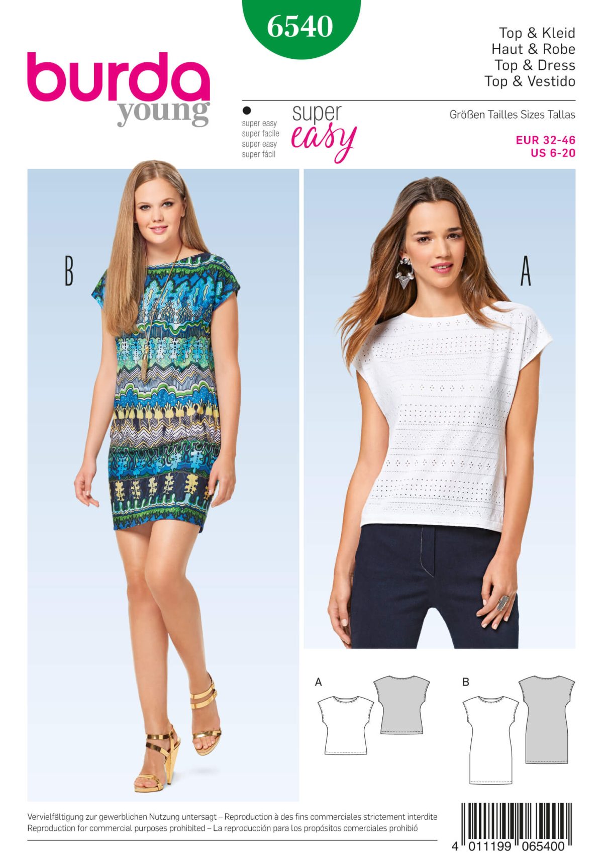 Burda Style Pattern B6540 Misses' Top and Dress