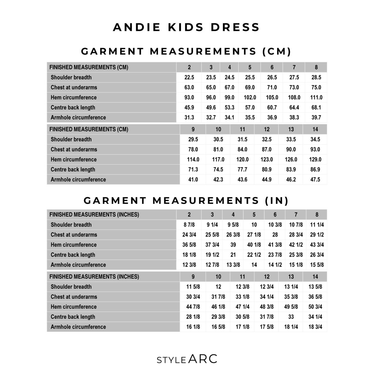 Style Arc Andie Kids Dress Sewing Pattern