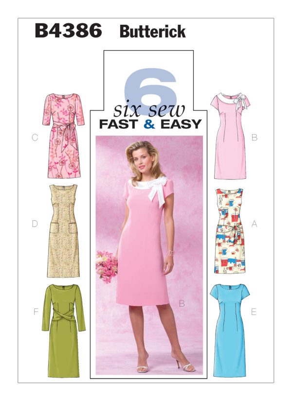 Butterick Sewing Pattern B4386 Misses'/Misses' Petite Sheath Shift Dress