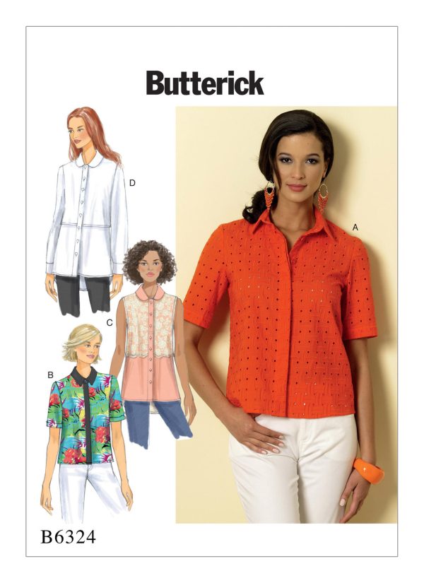 Butterick Sewing Pattern B6324 Misses' Button-Down Collared Shirts