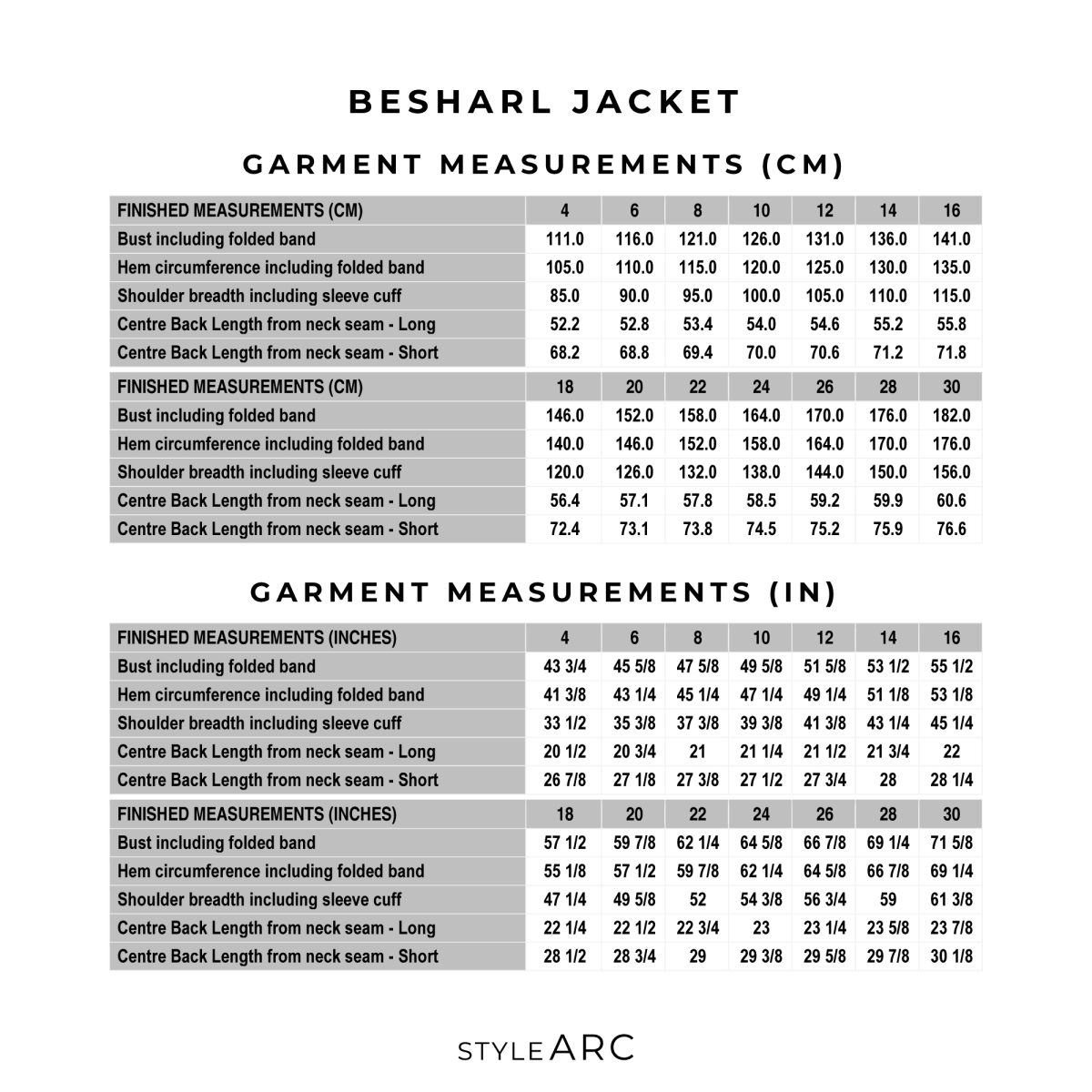 Style Arc Besharl Jacket Sewing Pattern