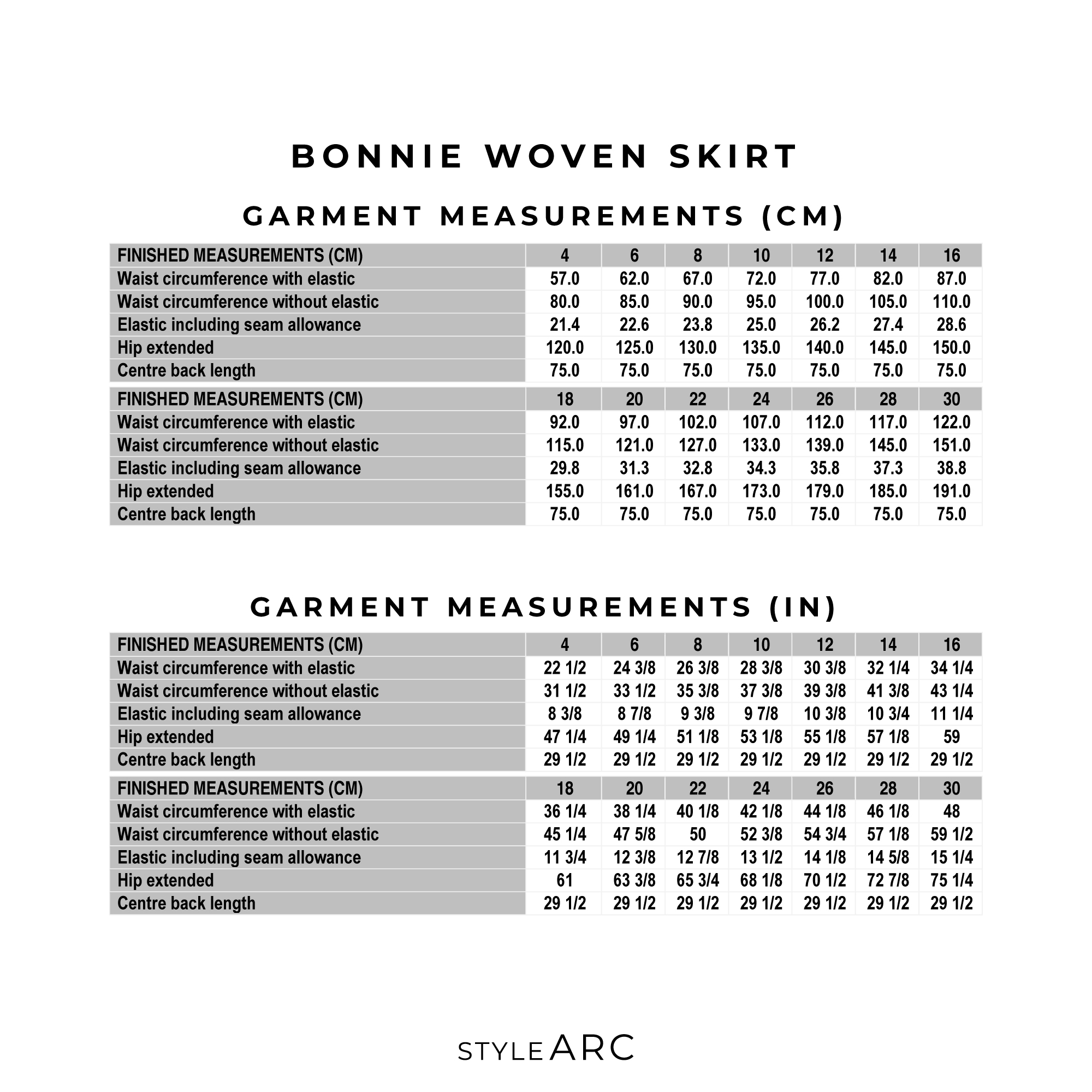 Style Arc Bonnie Woven Skirt Sewing Pattern