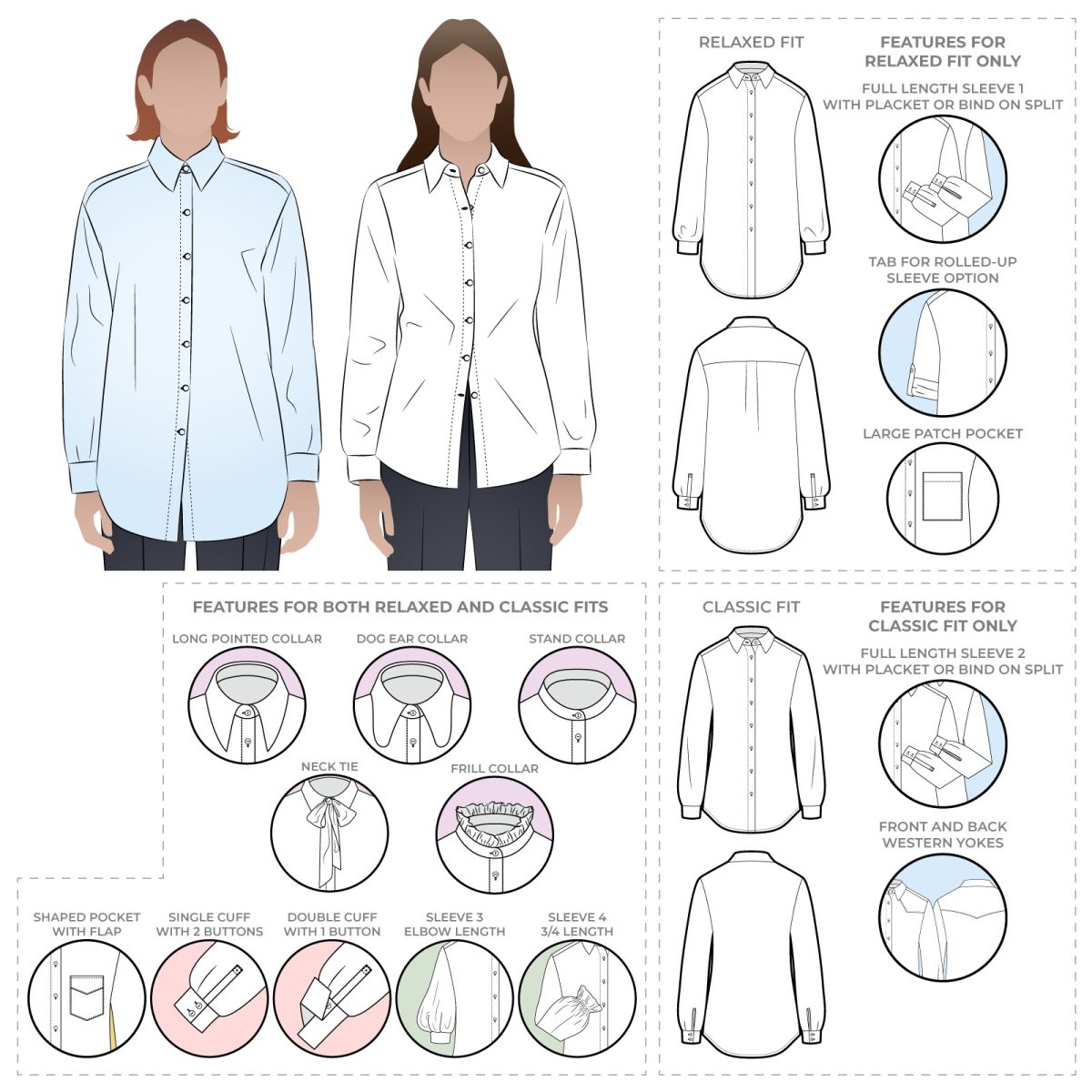 Style Arc Clayton Woven Shirt Pack Sewing Pattern
