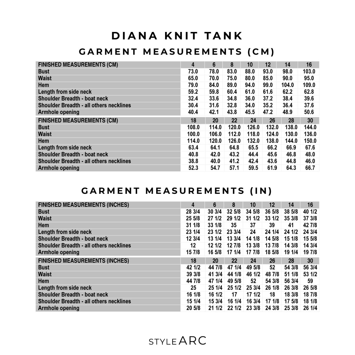 Style Arc Diana Knit Tank Sewing Pattern