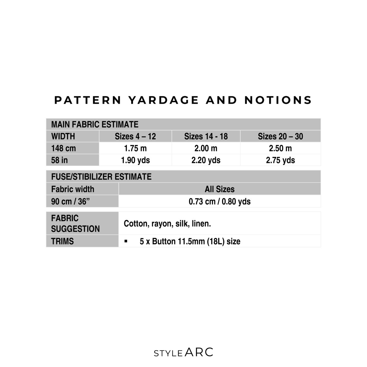 Style Arc Francesca Woven Shirt Sewing Pattern