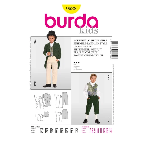 Burda B9528 Burda Style, Biedermeier Trousersuit
