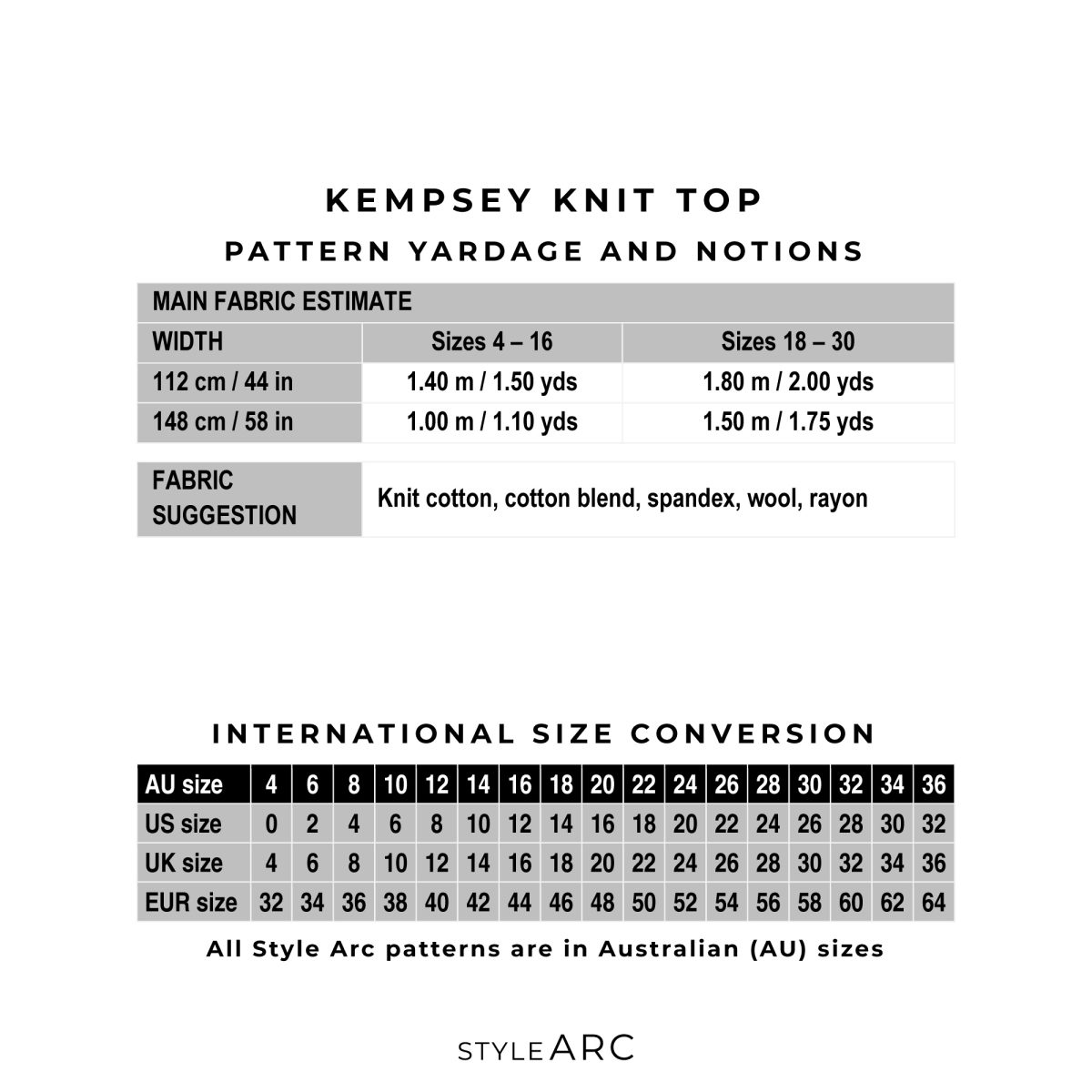 Style Arc Kempsey Knit Top Sewing Pattern