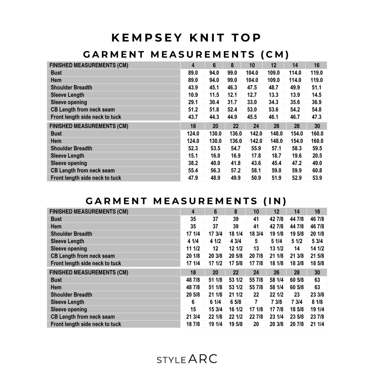 Style Arc Kempsey Knit Top Sewing Pattern