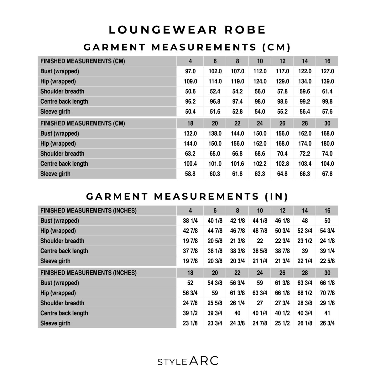 Style Arc Loungewear Robe Sewing Pattern