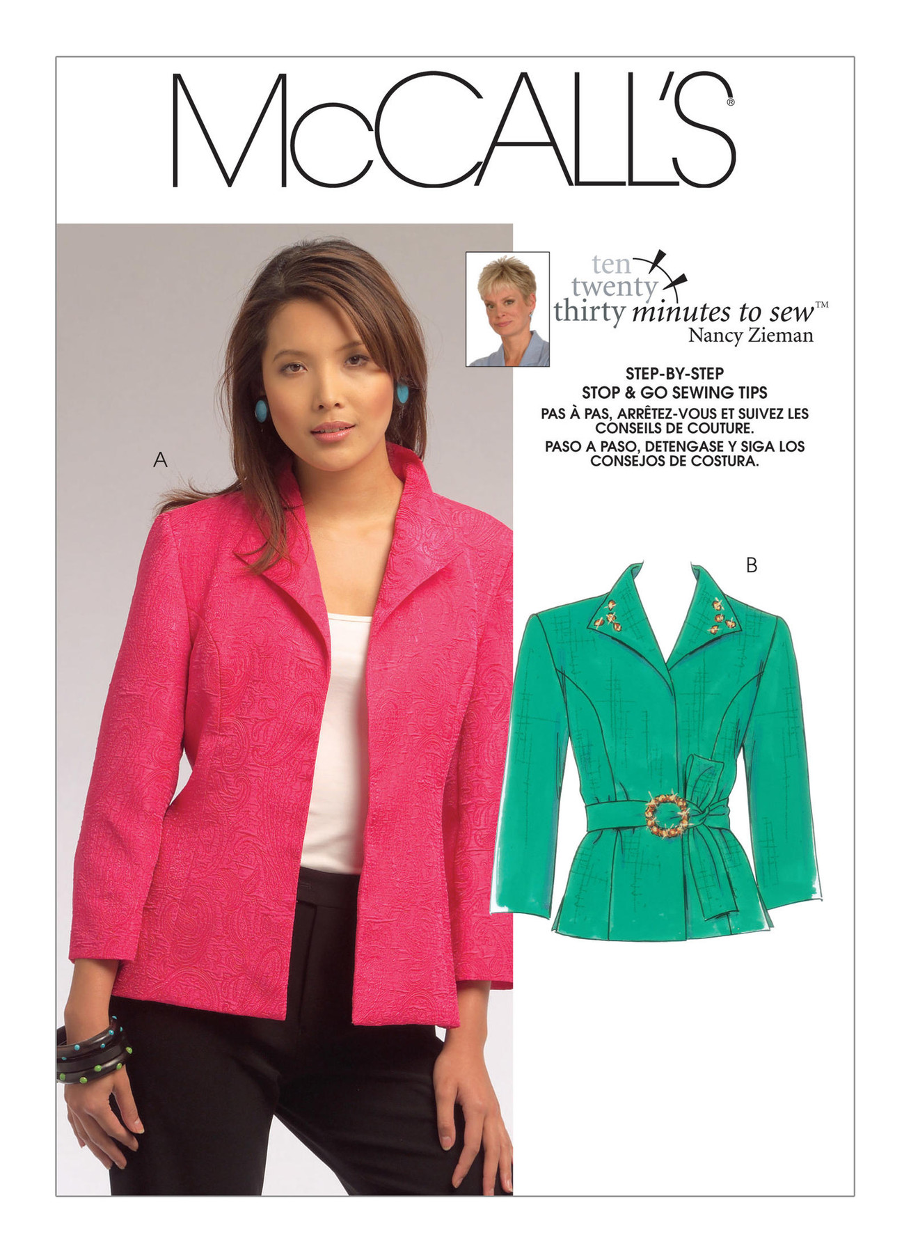 McCall’s Sewing Pattern M5668 Misses’ Wing Collar Jackets Nancy Zieman