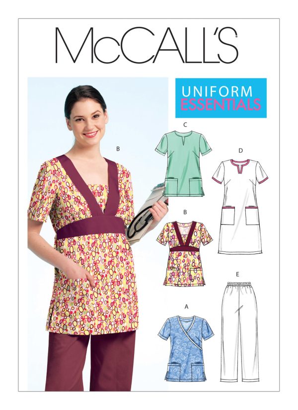 McCall's Sewing Pattern M5895 Misses'/Women's Scrubs Tops, Dress and Trousers