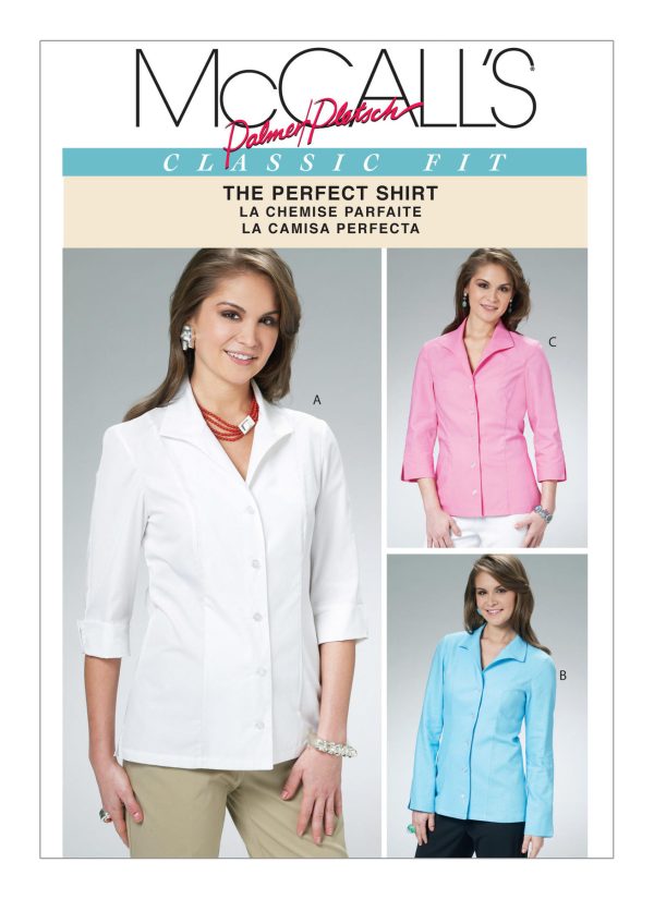 McCall's Sewing Pattern M6076 Misses' Wing Collar Shirts Palmer Pletsch