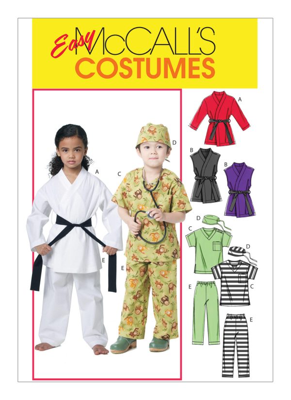 McCall's Sewing Pattern M6184 Children's/Boys'/Girls' Karate and Scrubs Costumes