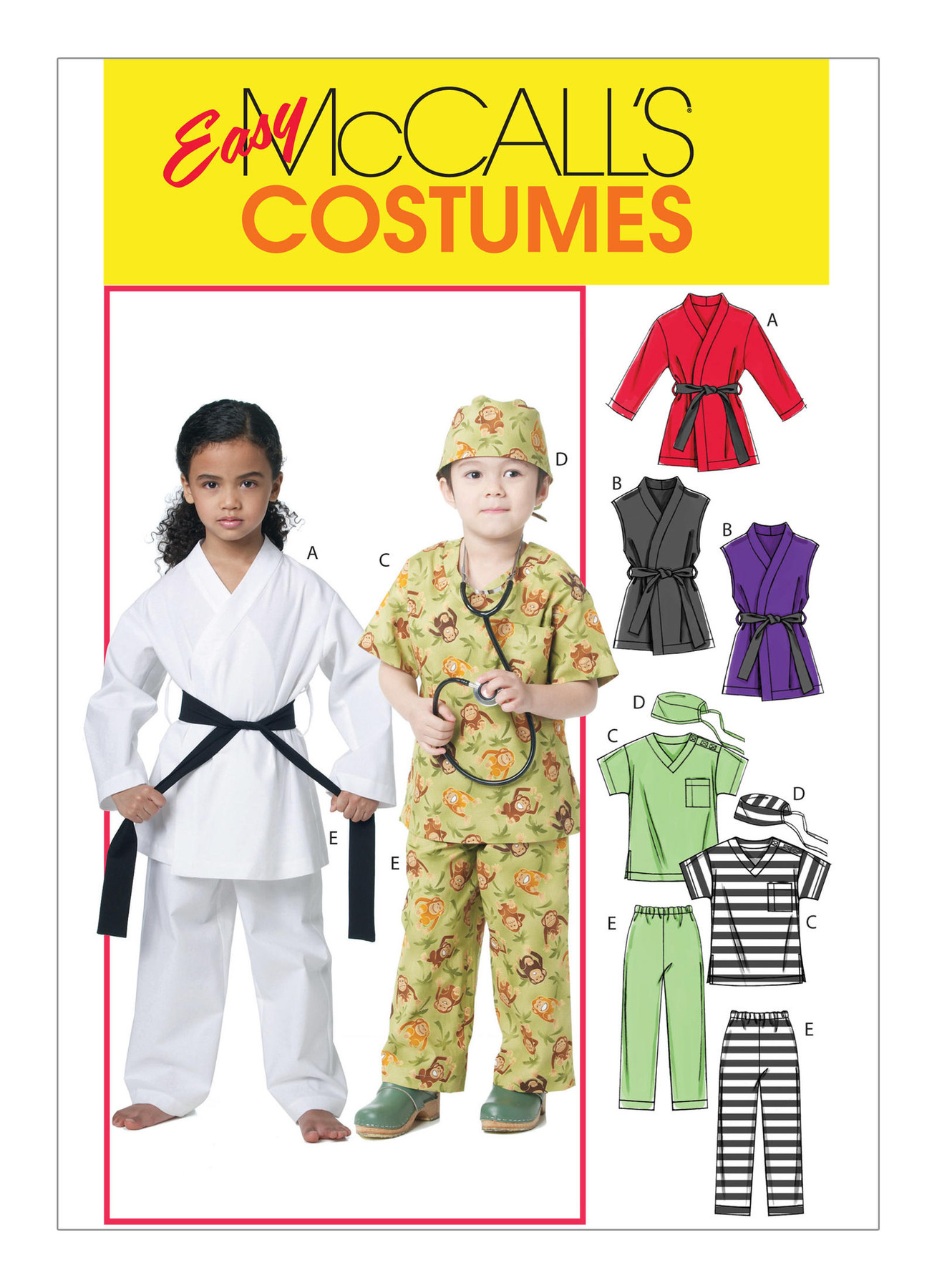 McCall’s Sewing Pattern M6184 Children’s/Boys’/Girls’ Karate and Scrubs Costumes
