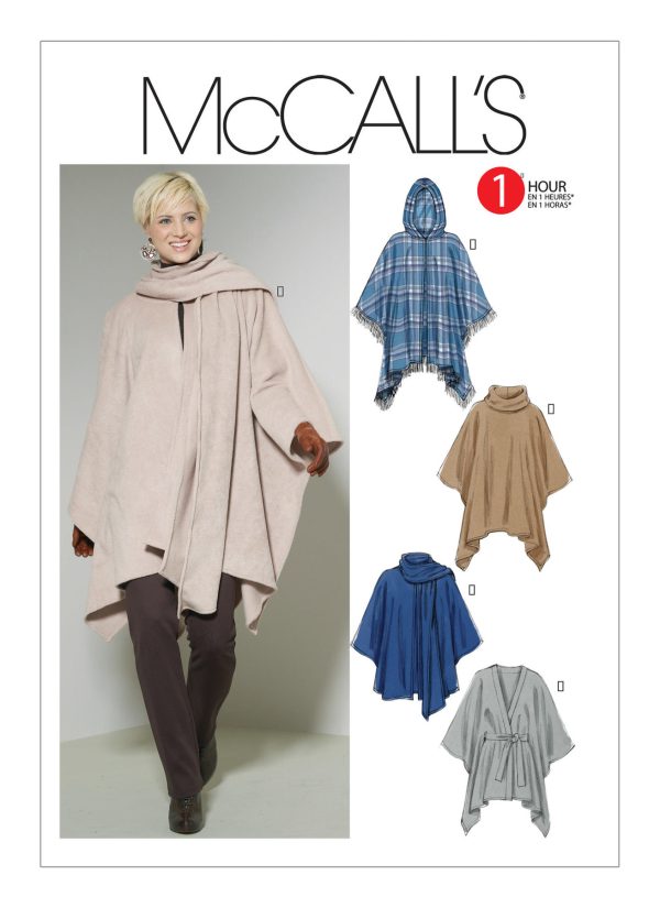 McCall's Sewing Pattern M6209 Misses' Ponchos and Belt