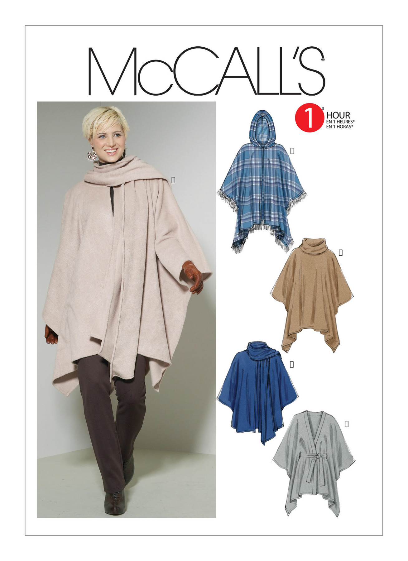 McCall’s Sewing Pattern M6209 Misses’ Ponchos and Belt