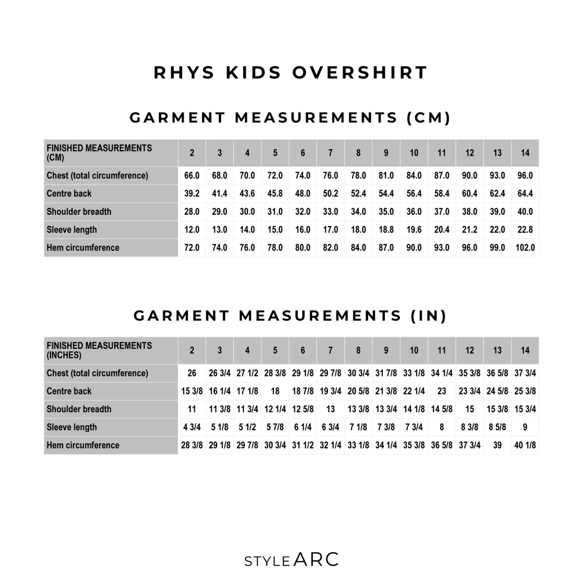 Style Arc Rhys Kids Overshirt Sewing Pattern