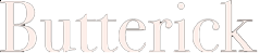 Butterick logo with white text on transparent background
