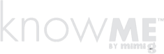 Know Me logo with white text on transparent background