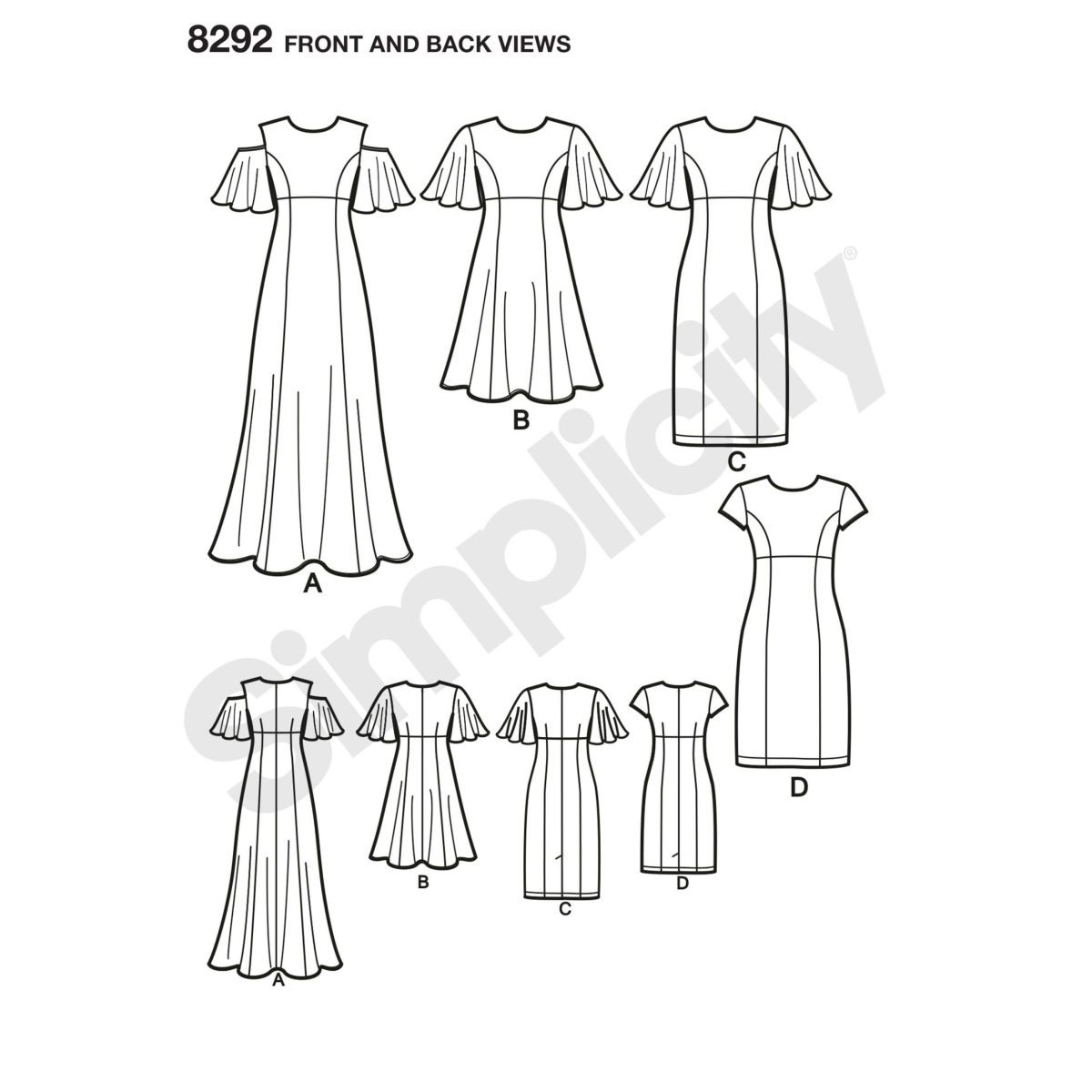 Simplicity Pattern 8292 Misses' Dresses