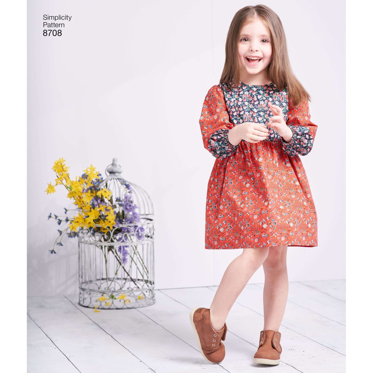 Simplicity Sewing Pattern 8708 Child's and Girls' Dress with Sleeve Variations