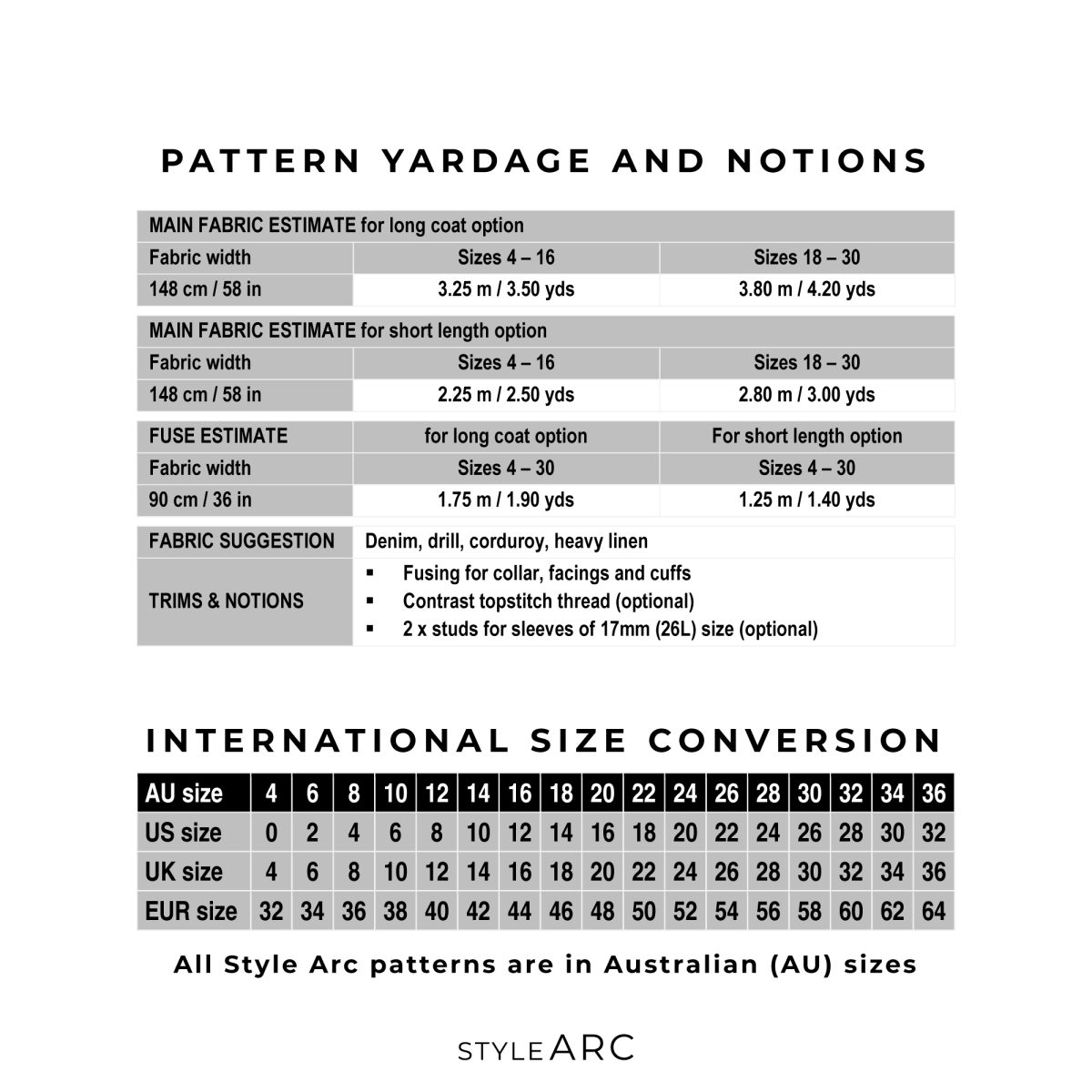 Style Arc Springfield Woven Coat Sewing Pattern