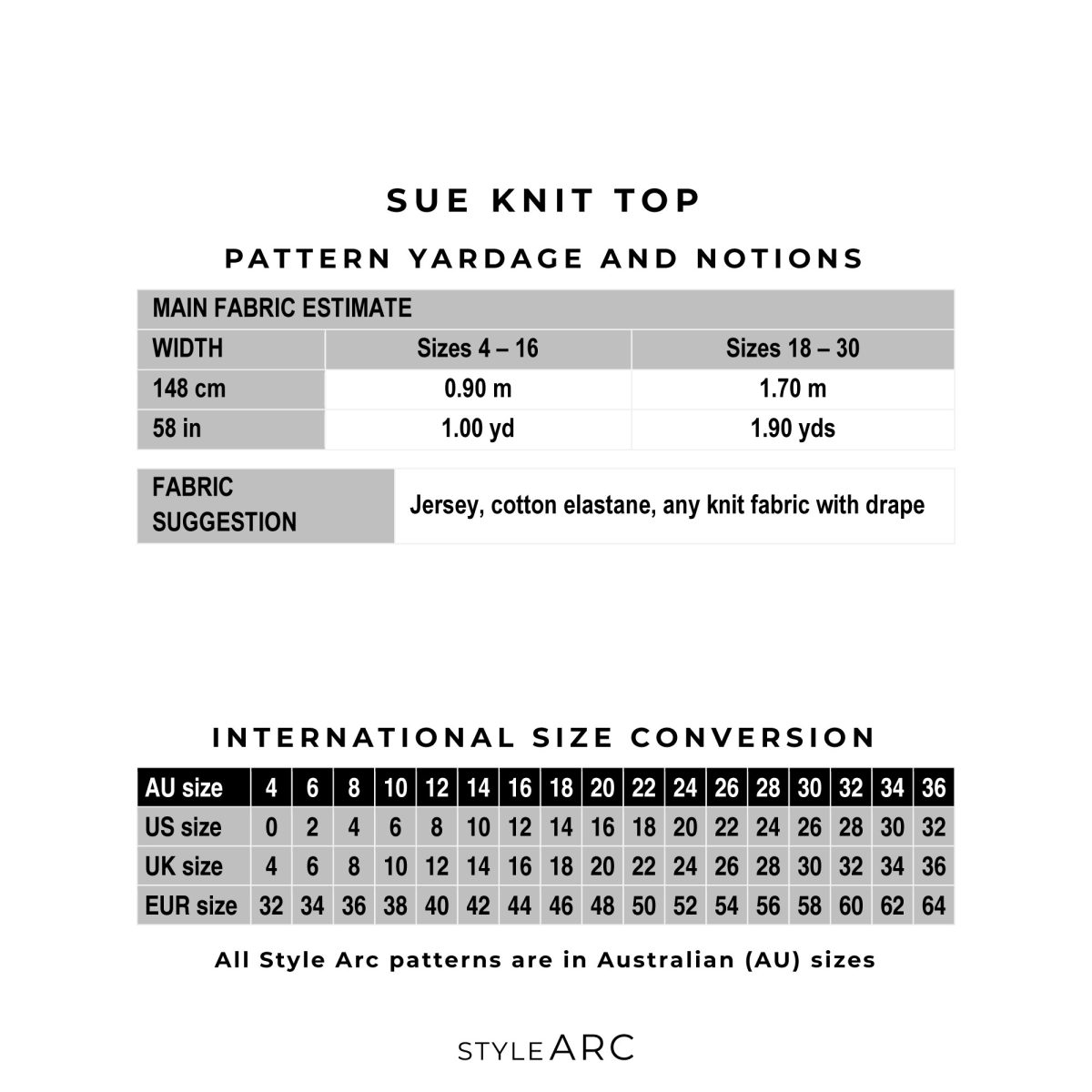 Style Arc Sue Knit Top Sewing Pattern